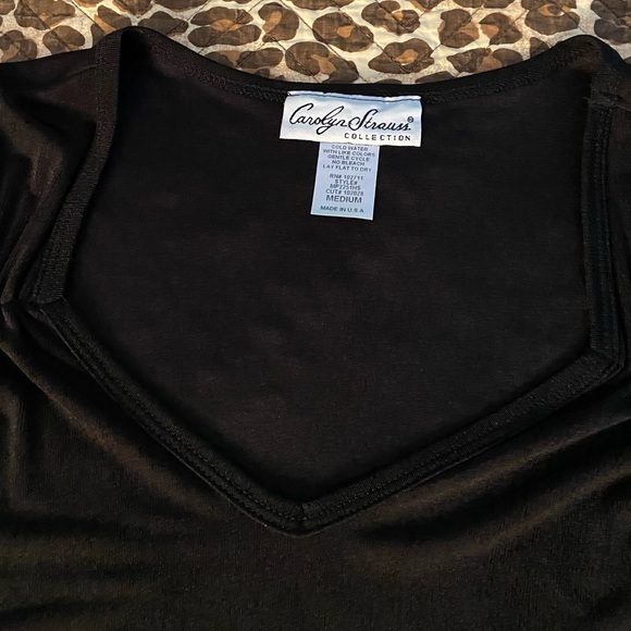 Vintage Carolyn Strauss Black Silky Top - Picture 6 of 10